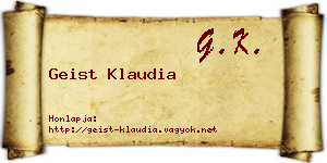 Geist Klaudia névjegykártya