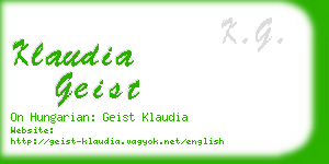 klaudia geist business card